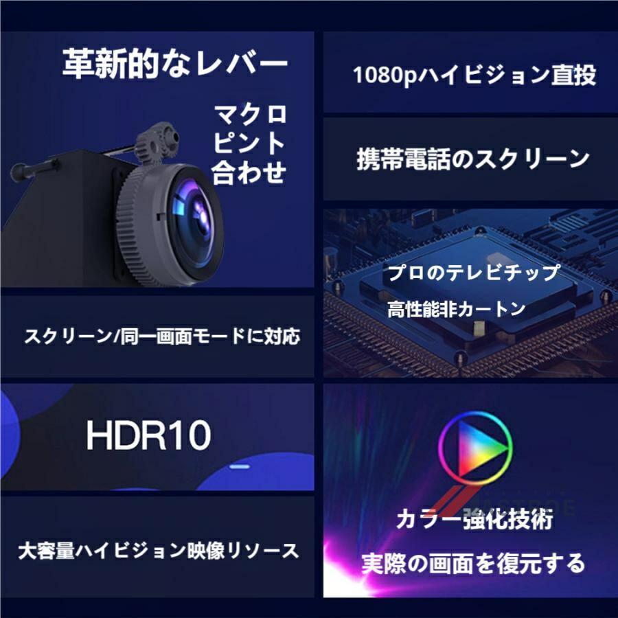 プロジェクター 家庭用 小型 4K 1200ANSI 自動フォーカス 天井投影