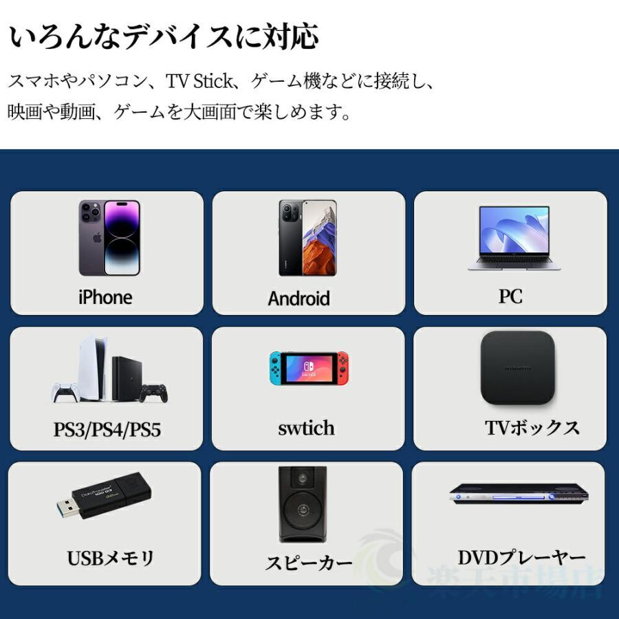 プロジェクター 家庭用 小型 天井投影 4K対応 高輝度 Netflix/YouTubeb android搭載 スマホ 高画質静音 自動台形補 軽量 ホームシアター 壁 簡単設定 PSE認証済_11