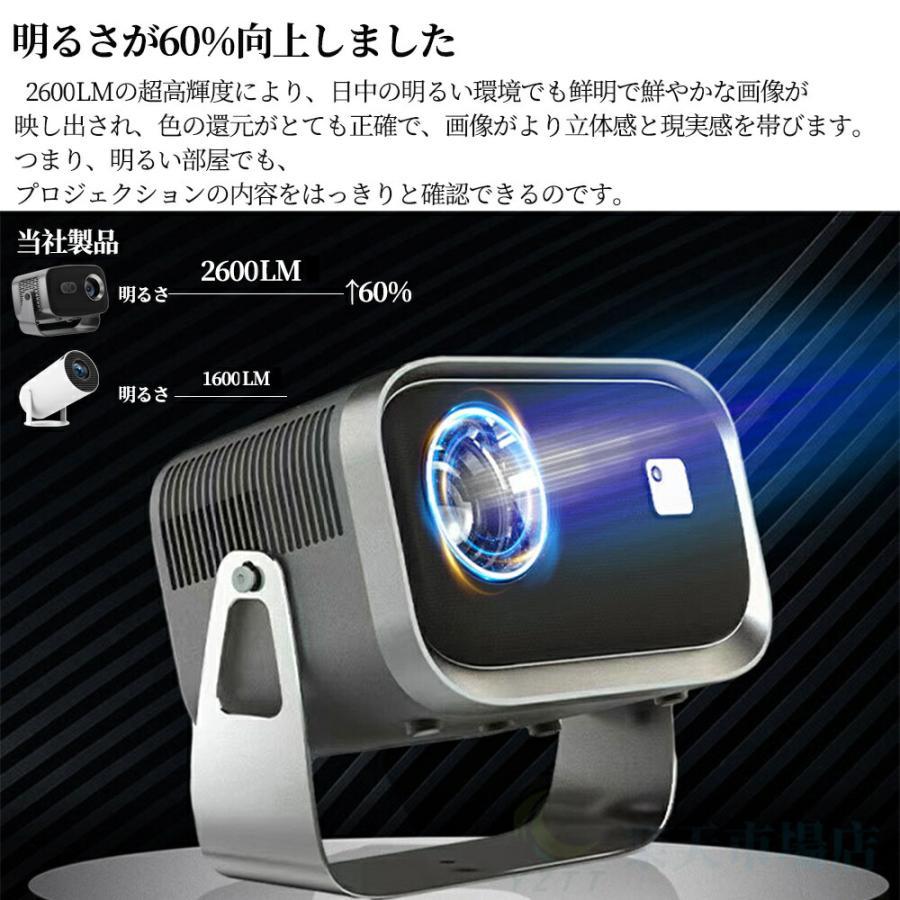 プロジェクター 家庭用 小型 天井投影 4K対応 wi-fi6 26000LM高輝度 Netflix/YouTubeb android搭載 静音 自動台形補 軽量 ホームシアター 壁 簡単設定 PSE認証済_7