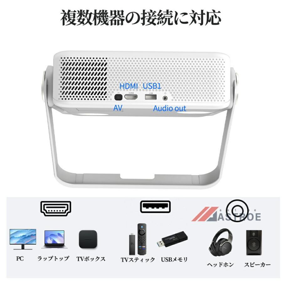 プロジェクター 小型 家庭用 天井投影 スマホと繋げる 4K対応 自動