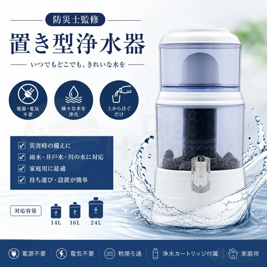 置き型浄水器 災害時浄水器 ろ過器 防災 家庭用浄水器 家庭用 浄水器