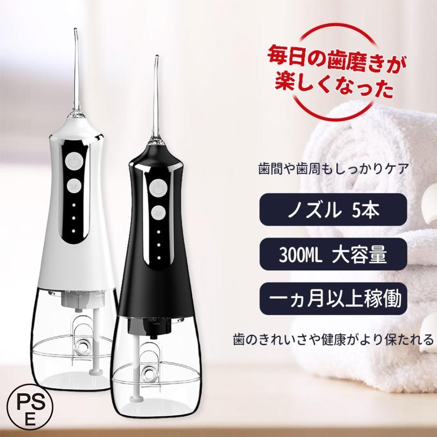 口腔洗浄器 歯垢除去 ジェットウォッシャー コードレス 大容量 IPX6 3