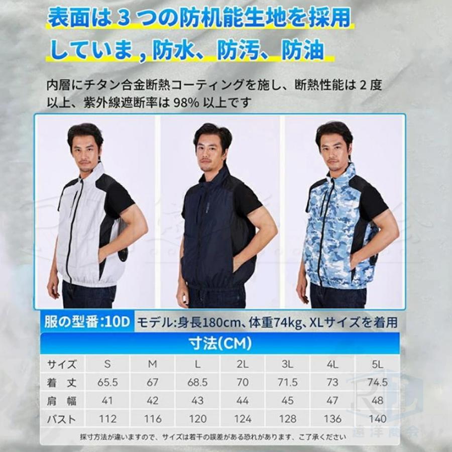 【新品未使用】空調服 ファン付きベスト L ペルチェ冷却 20000mAh 空調ベスト 空調作業服 ファン付き バッテリー付き 冷風ベスト