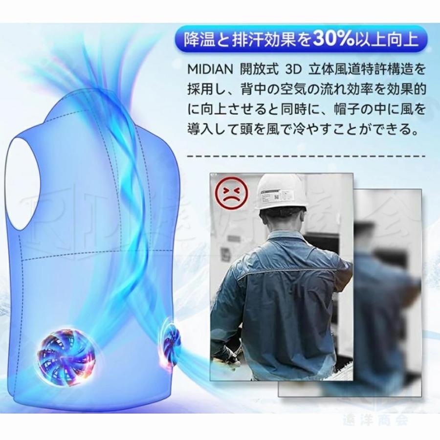 空調ベスト 空調作業服 ファン付き バッテリー付き 冷風ベスト