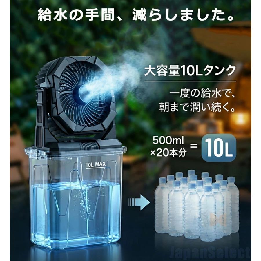 キャンプ 扇風機 ミストファン 20000mAh 大容量バッテリー ミスト噴霧