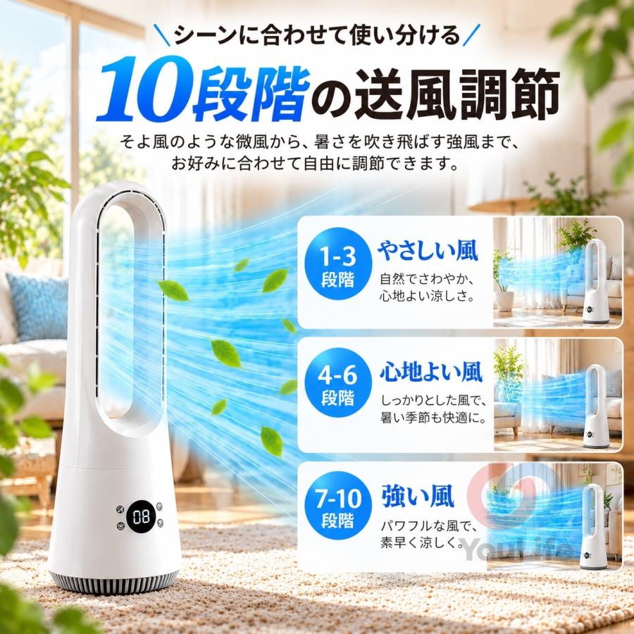 セラミックヒーター タワーファン 首振り ヒーター 冷暖タイプ ファン