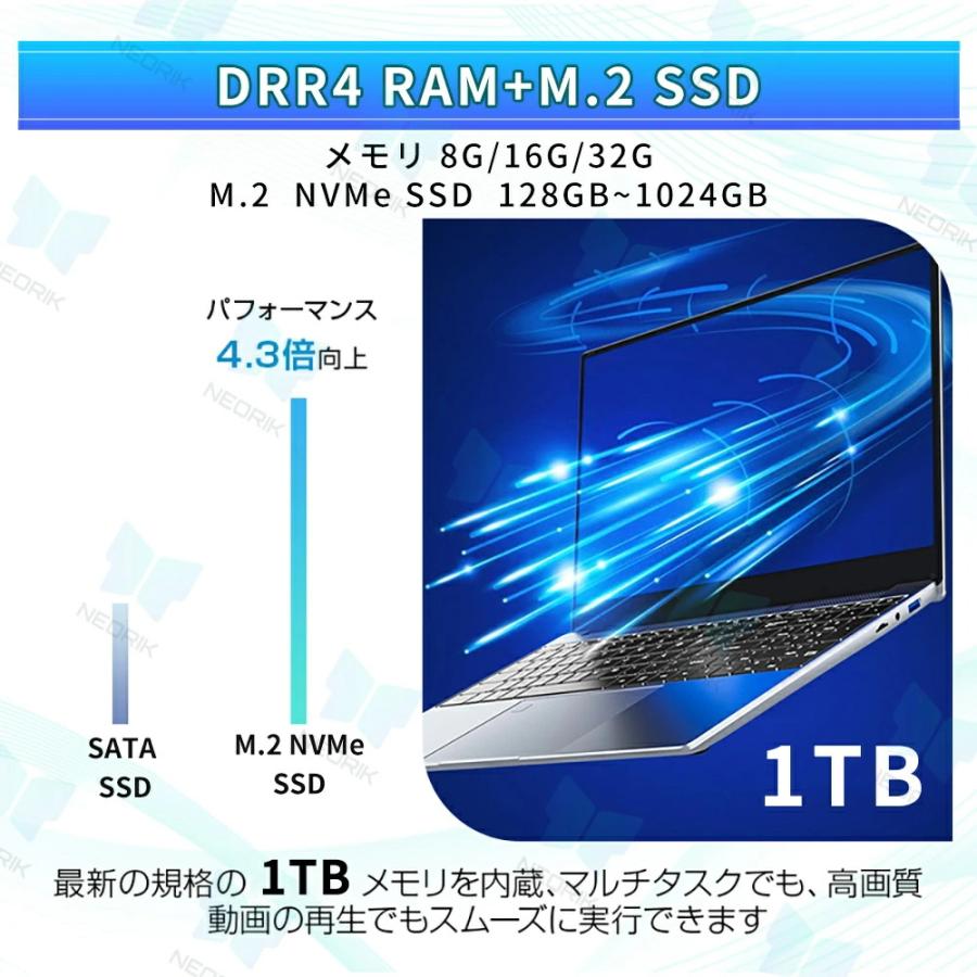 ノートパソコン パソコン office付き 新品 Win11搭載 AMD Ryzen 7 5700U メモリ16/32GB 大容量SSD 512GB~2TB ゲーミングノート 15.6インチ IPS フルHD WiFi5の画像
