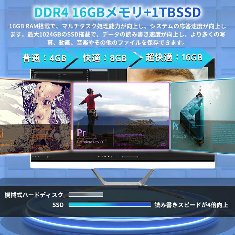 新品 デスクトップパソコン 一体型PC CPUインテル 24inch i3 新品 デスクトップパソコン 一体型PC CPUインテル 24inch i3