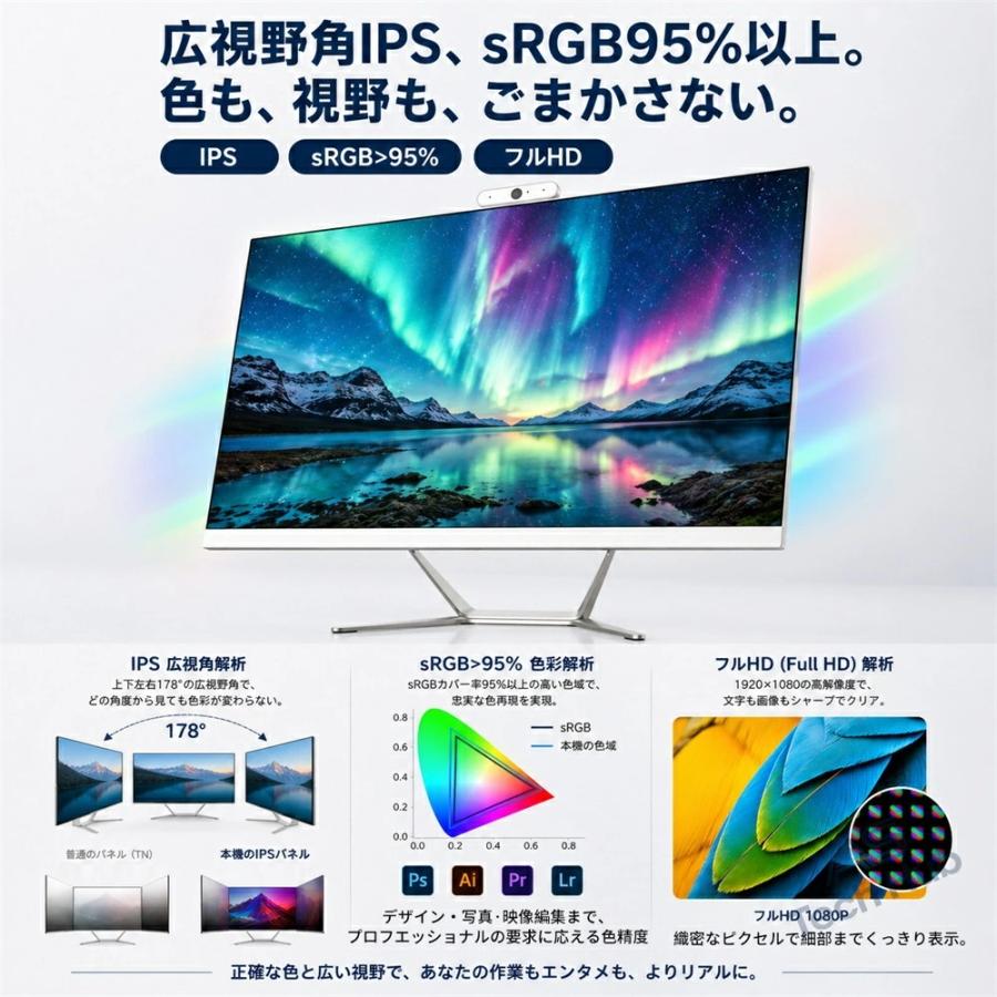 インテル（intel） デスクトップパソコン 新品 一体型PC パソコン 24型