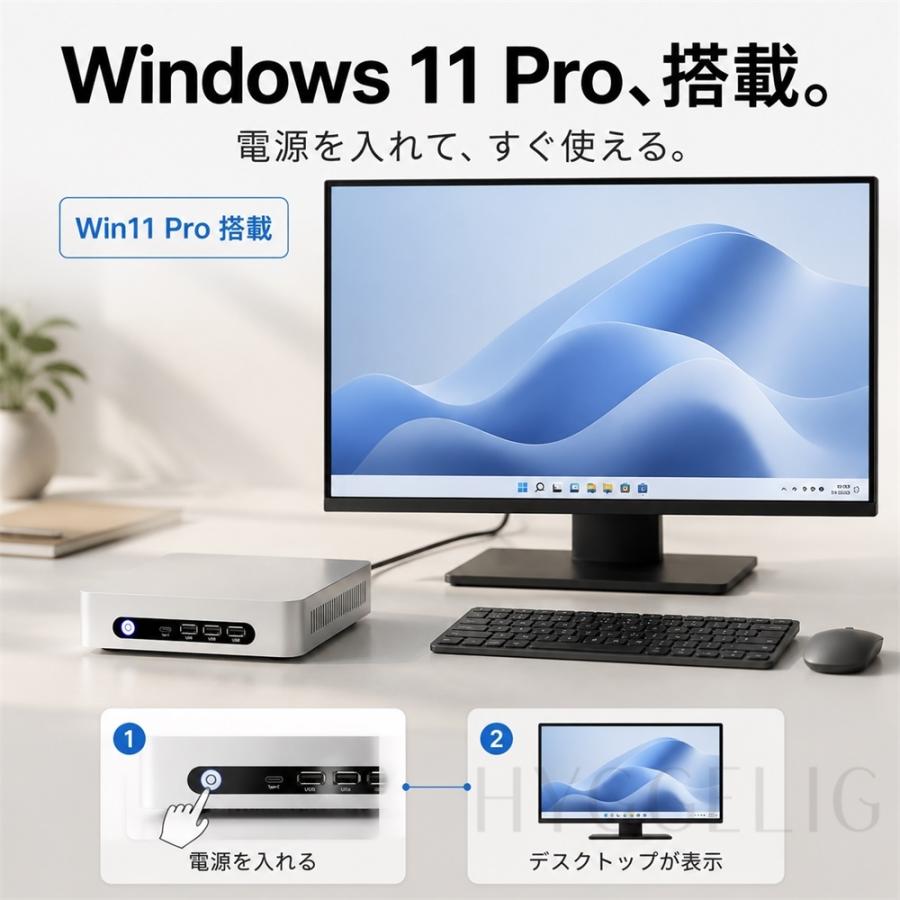 インテル（intel） デスクトップパソコン 新品 超小型ミニPC Windows11