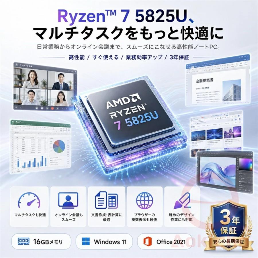 インテル（intel） パソコン ノートパソコン 新品 高性能CPU AMD
