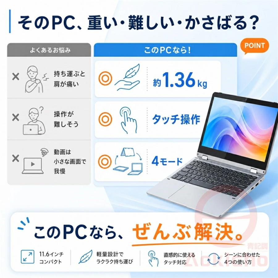 インテル（intel） ノートパソコン パソコン 新品 2in1 11.6インチ