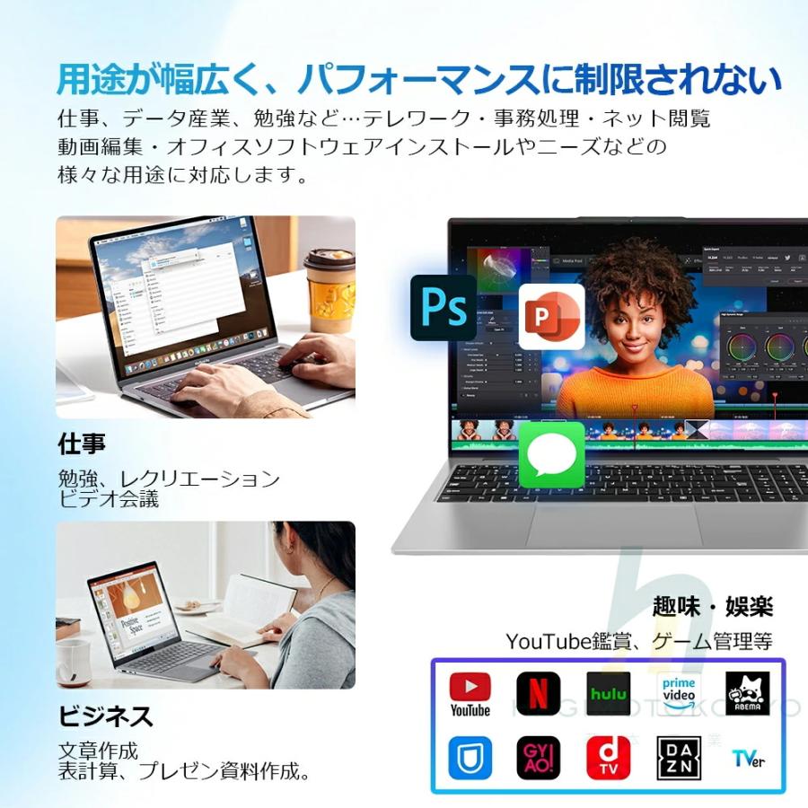 パソコン ノートパソコン office付き 第14世代 新品 CPU core i5 i7 celeron N3450 14/15.6型 フルHD液晶 高性能メモリ 6~32GB SSD 128GB~2TB ノートPC 指紋認証の画像