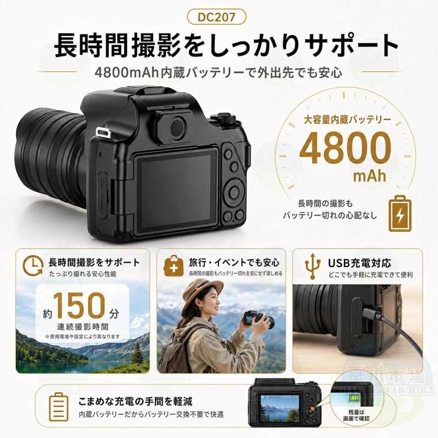 デジタルカメラ 一眼レフカメラ 初心者 セット WiFi 大画面 4K高画質