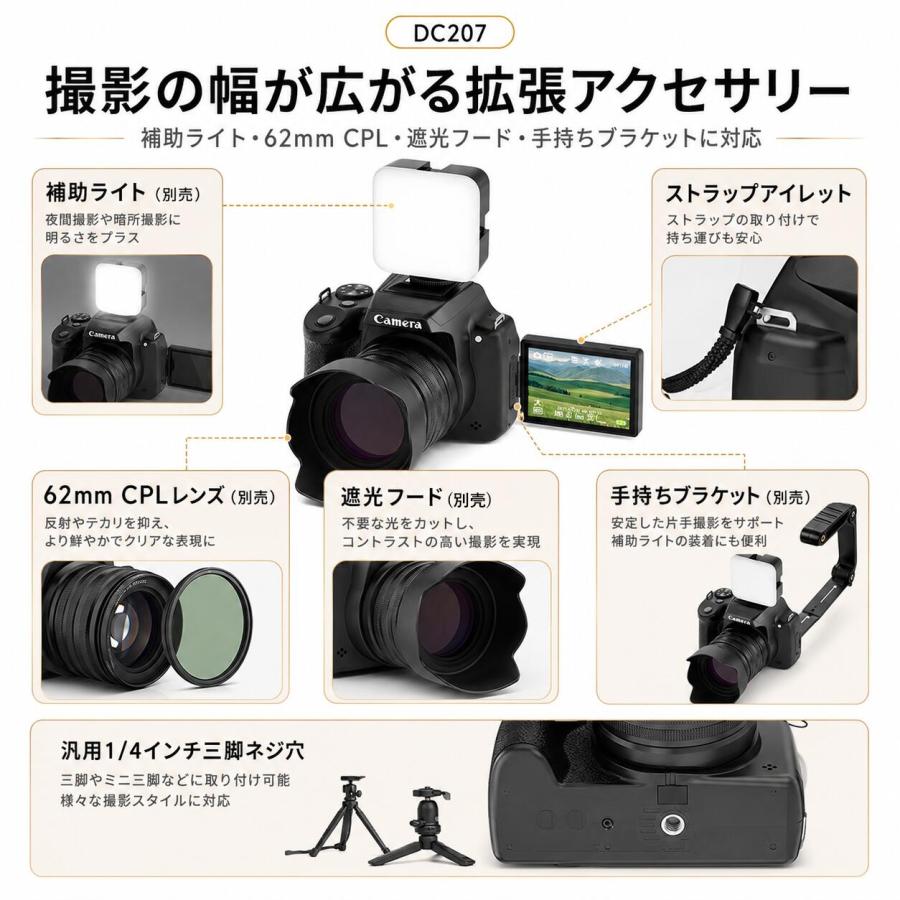デジタルカメラ 一眼レフカメラ 初心者 セット WiFi 大画面 4K高画質