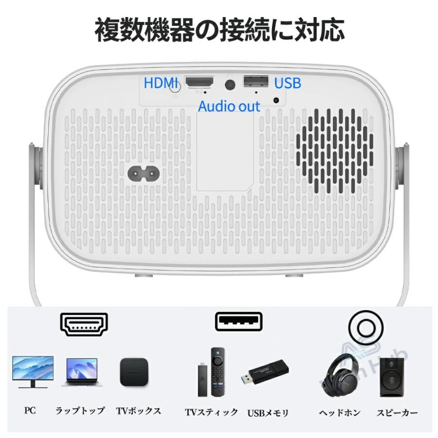 プロジェクター 小型 家庭用 天井投影 1080P&4K対応 高輝度 Android TV