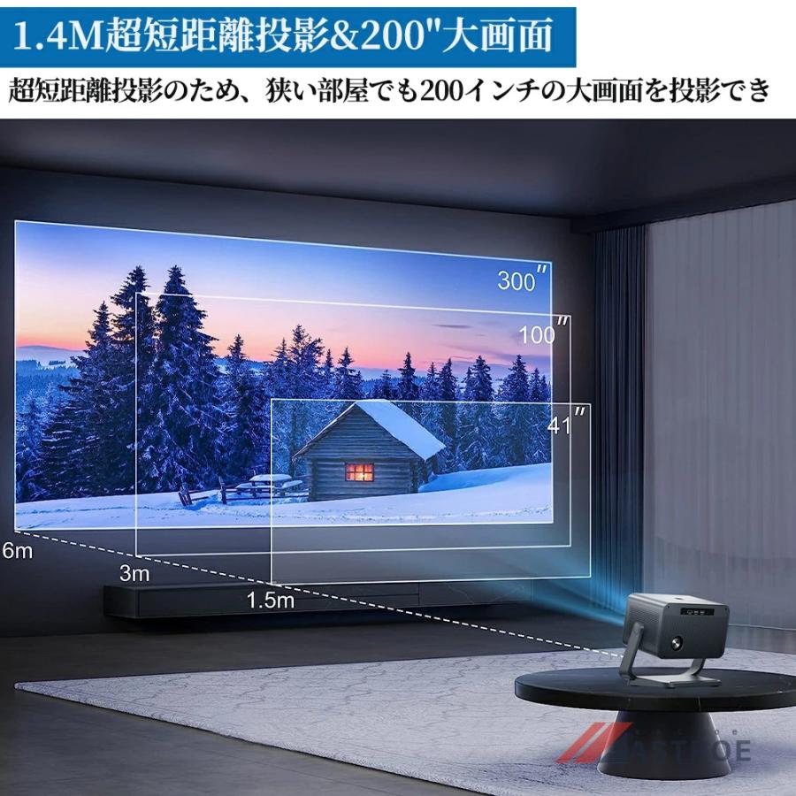 90【新品】プロジェクター 小型　ホームシアター　天井投影　軽量　大画面 プロジェクター 家庭用 小型 天井投影 4K対応 android搭載 電動