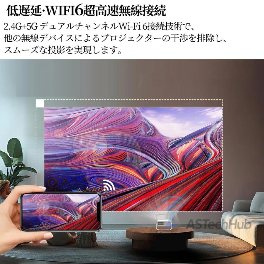 プロジェクター 新品 天井投影 小型 家庭用 WIFI6 4K対応 35000LM フル