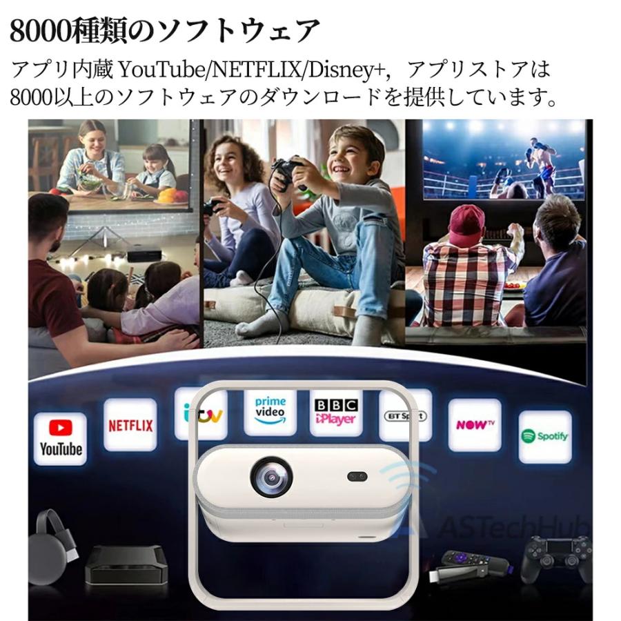 プロジェクター 新品 天井投影 小型 家庭用 WIFI6 4K対応 35000LM フル