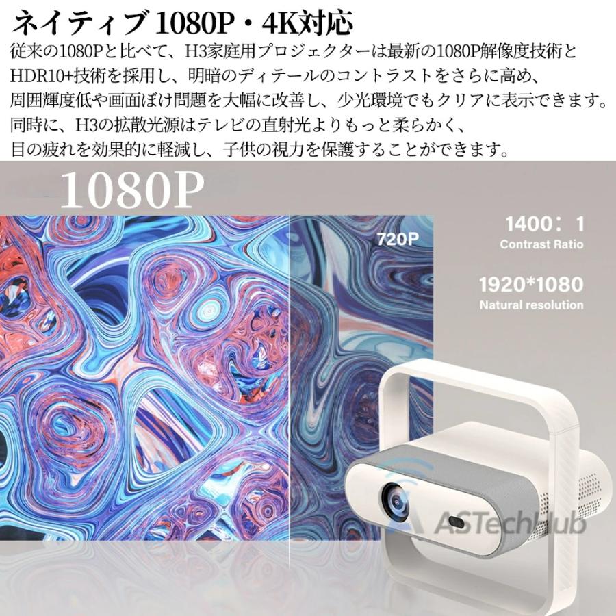 プロジェクター 新品 天井投影 小型 家庭用 WIFI6 4K対応 35000LM フル