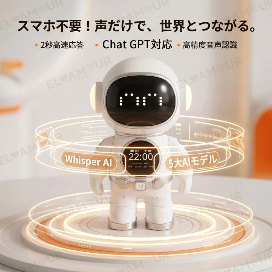 AI搭載 宇宙飛行士型 スマートロボット 本体 AI ロボット 次世代AIパートナー 会話 宇宙飛行士 ChatGPT対応 AI