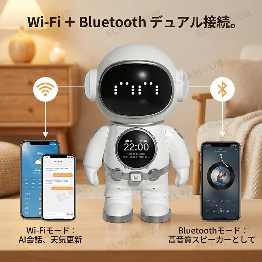 AI搭載 宇宙飛行士型 スマートロボット 本体 AI ロボット 次世代AIパートナー 会話 宇宙飛行士 ChatGPT対応 AI