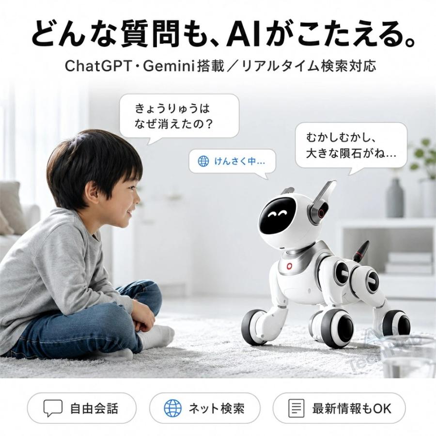 AI ロボット 犬 おもちゃ ChatGPT Gemini搭載 音声会話 おしゃべり