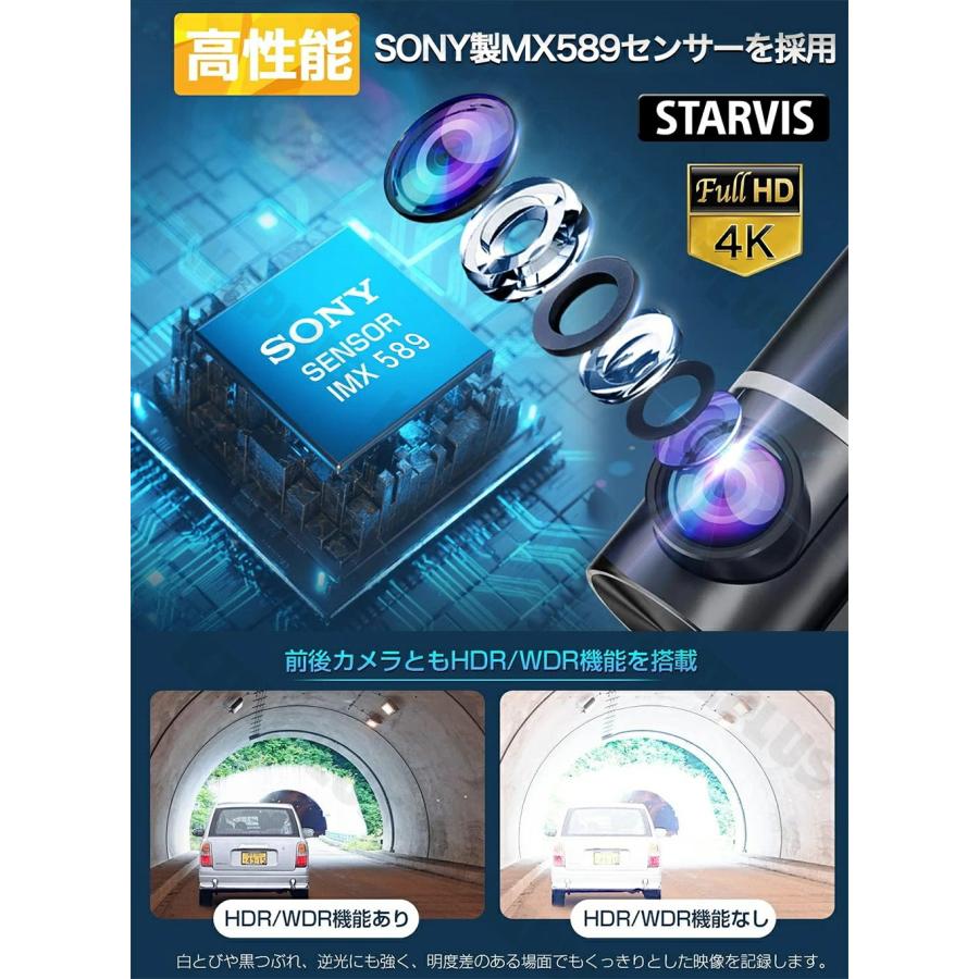 ドライブレコーダー ミラー型 前後 3カメラ 360度全方位保護 170°広角