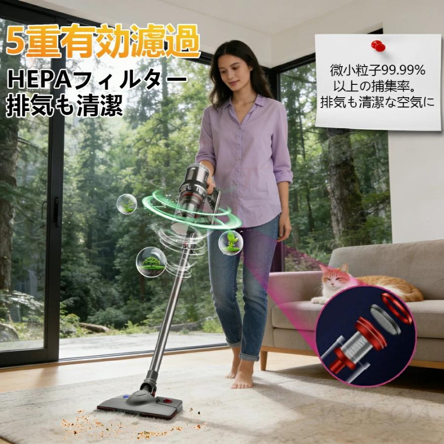 掃除機 コード式 サイクロン式 コードレス直立式 75000pa 強力吸引力