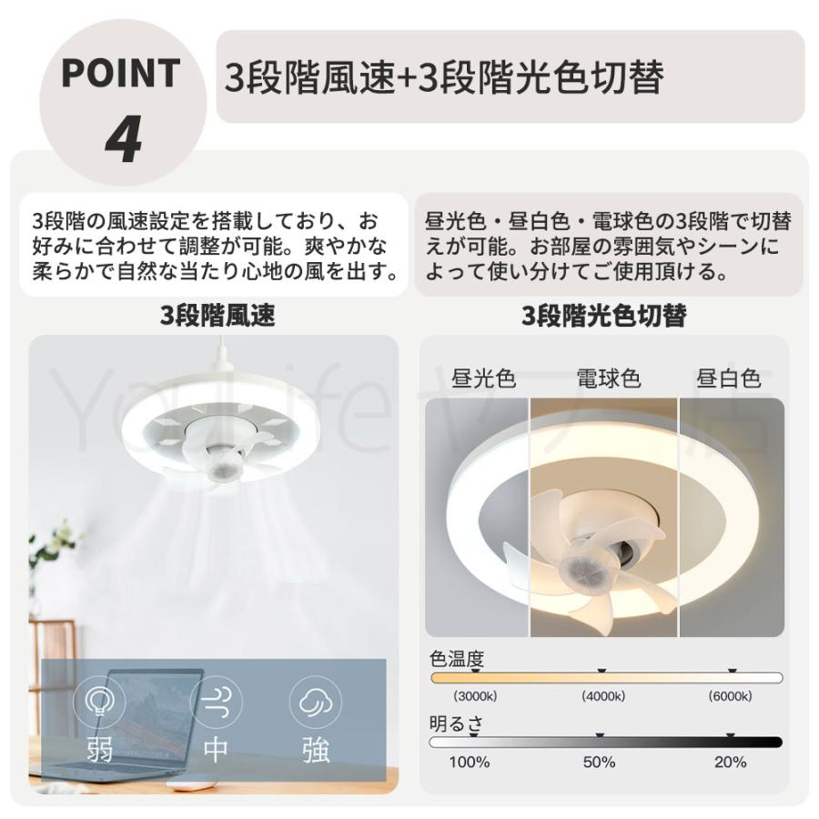 シーリングファンライト 天井扇風機 4畳 E26口金 DC 省エネ リモコン付