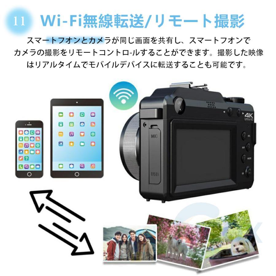 デジカメ デジタルカメラ 4K高画質 18倍ズーム WiFi機能 5600万画素