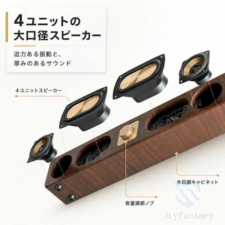 スピーカー Bluetooth ワイヤレス接続 ブルートゥース 木目調 小型