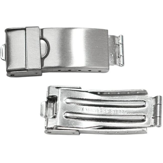腕時計バンド用 三つ折れダブルロック バックルSS 14mm-12mm DE-644SB 