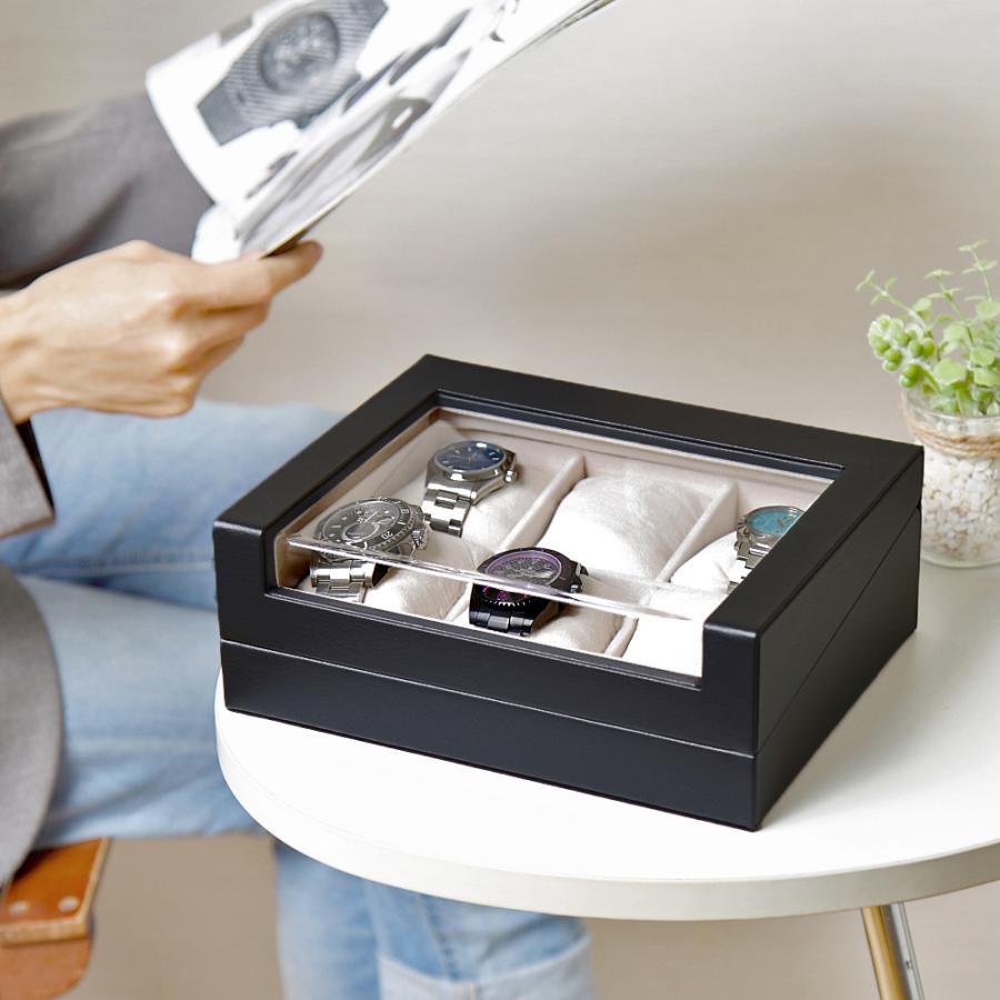 IGIMI 時計ケース 腕時計 収納ケース 6本用 黒合皮 ウォッチ