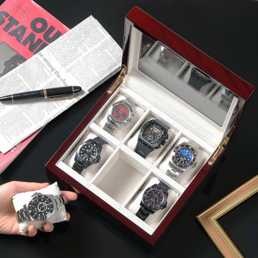 時計ケース 腕時計 収納ケース 6本用 木製 高級 ケース ソーラー時計 セナリー IG-ZERO66-5W 通販限定 当店オリジナル ギフトラッピング込みの画像