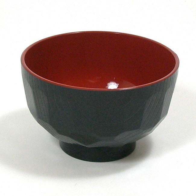 食器洗い機対応 漆器 お椀】食洗機対応 3.6寸 亀甲汁椀 黒内朱