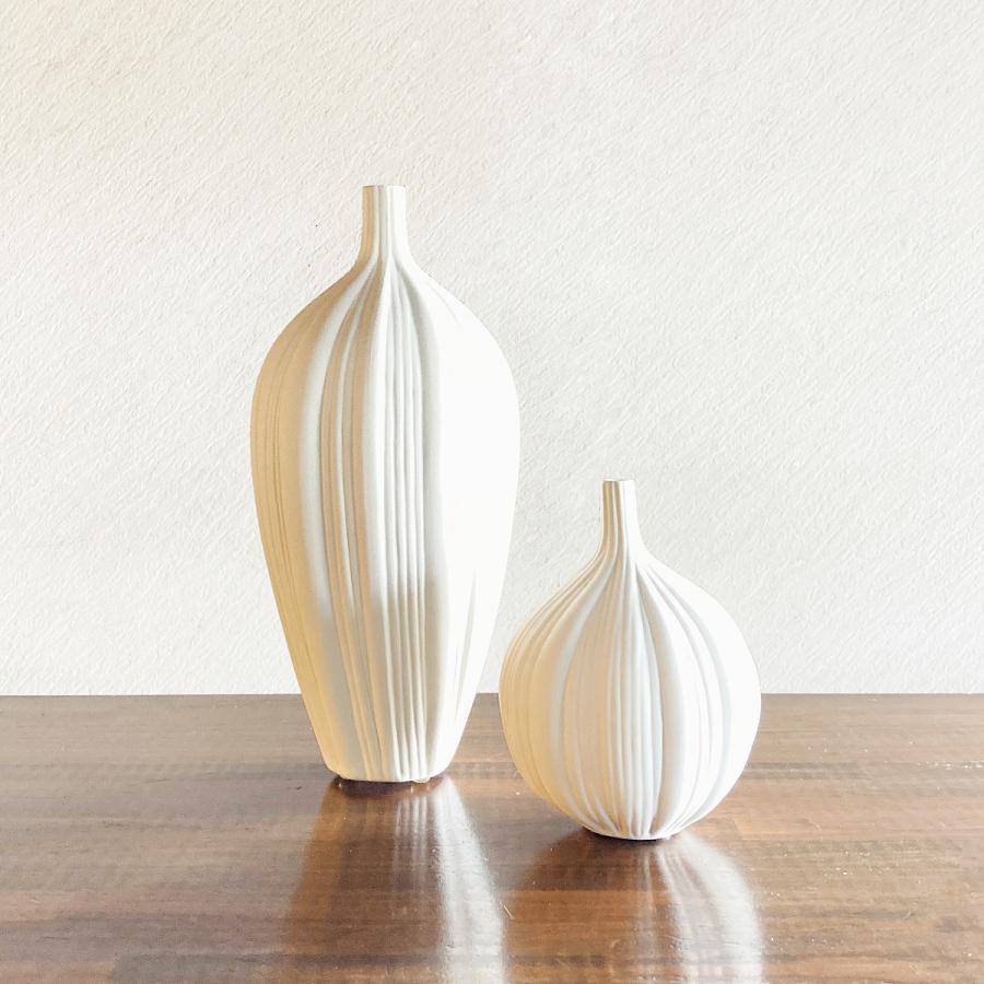 フラワーベース 花瓶 陶器 セラミック ホワイトドロップ |  | 06