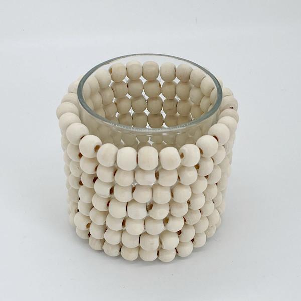 キャンドルホルダー ウッドビーズ グラスベース |  | 01