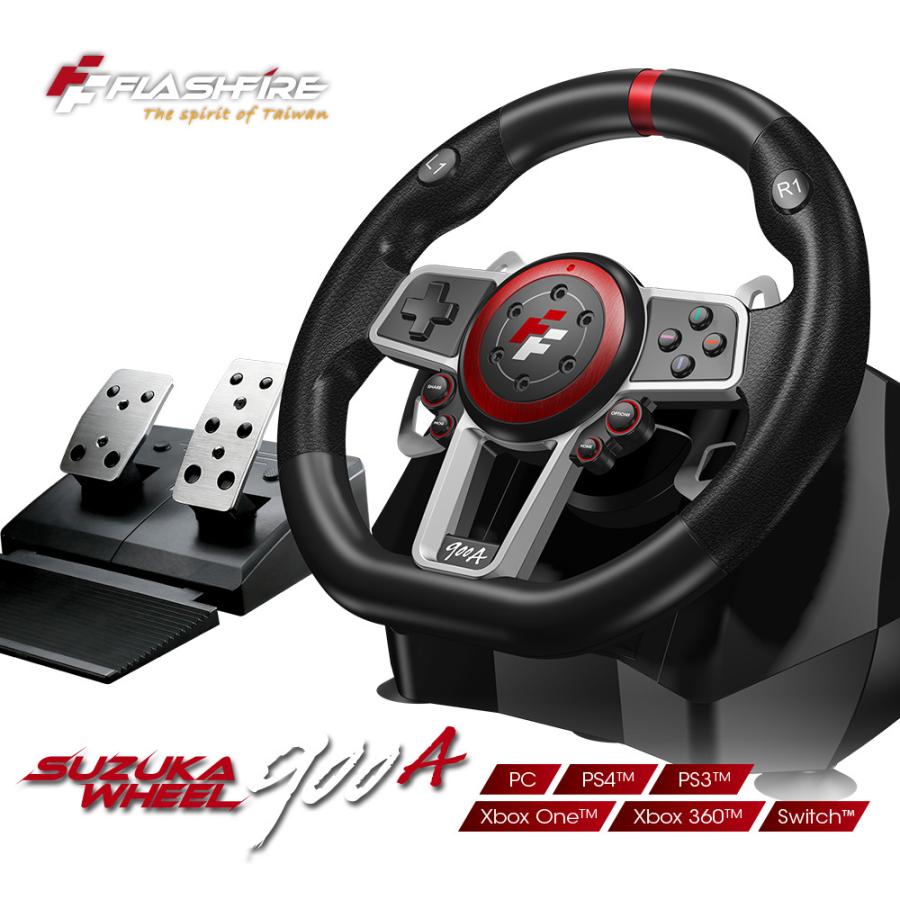 【国内正規代理店商品】FLASHFIRE SUZUKA WHEEL 900A レーシングホイール　ハンドルコントローラー　900度 PS4  Switch Win 日本語説明書付き ES900A