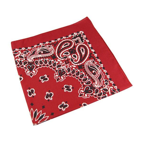 ペイズリー柄 バンダナ 55×55cm ＜全35色＞ 大判 ハンカチ スカーフ 綿