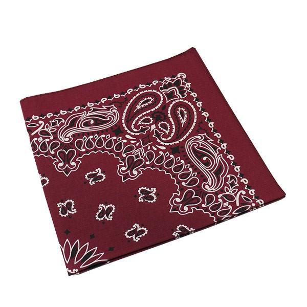 ペイズリー柄 バンダナ 55×55cm ＜全35色＞ 大判 ハンカチ