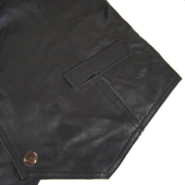 フロントボタン レザーベスト (ブラック) ML3061 BLACK M-XL 
