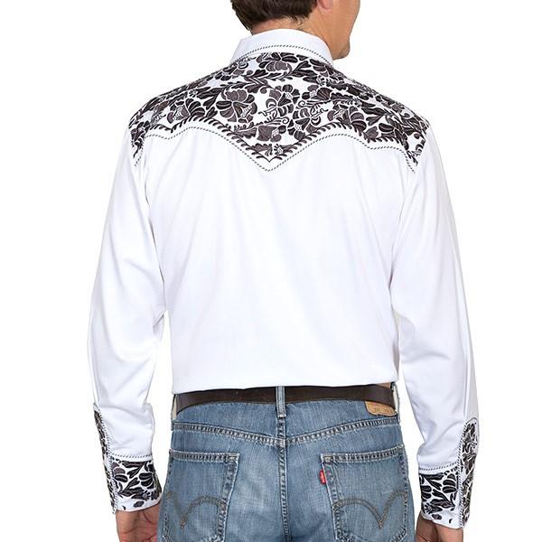 ウエスタンシャツ フローラル刺繍 ステージ衣装 ロカビリー カントリー 