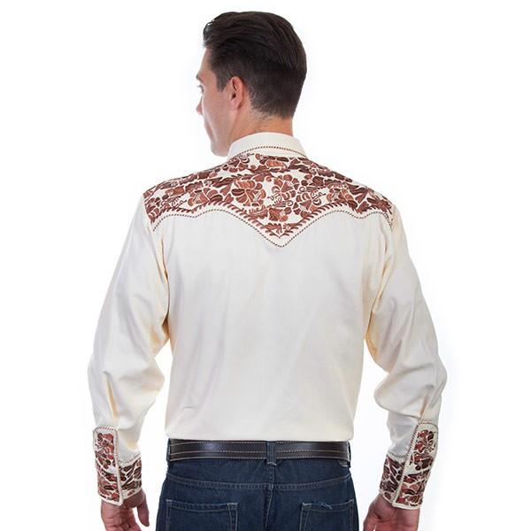 ウエスタンシャツ フローラル刺繍 ステージ衣装 ロカビリー カントリー