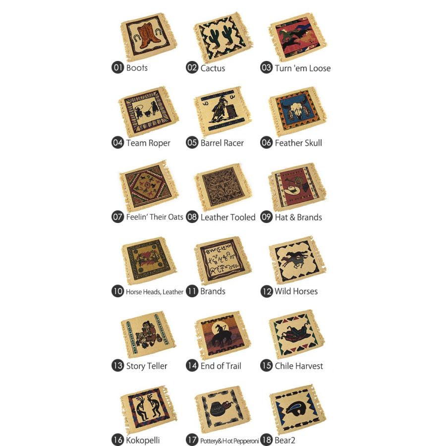 ステンシルコースター(15×18cm) ウエスタン柄 インテリア ガーデニング