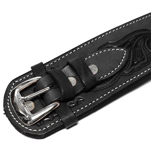 カービングレザーガンベルト 38口径用 (ブラック) GB-38BLK 34-42