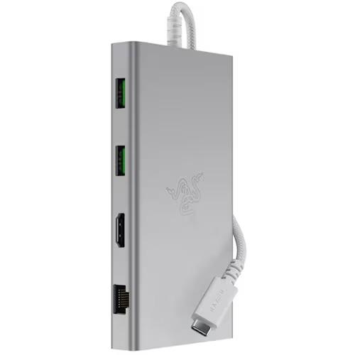 Razer USBハブ USB C DOCK RC21-02250200-R3M1 [MercuryWhite] Razer（レイザー） Razer USBハブ USB C DOCK RC21-02250200-R3M1