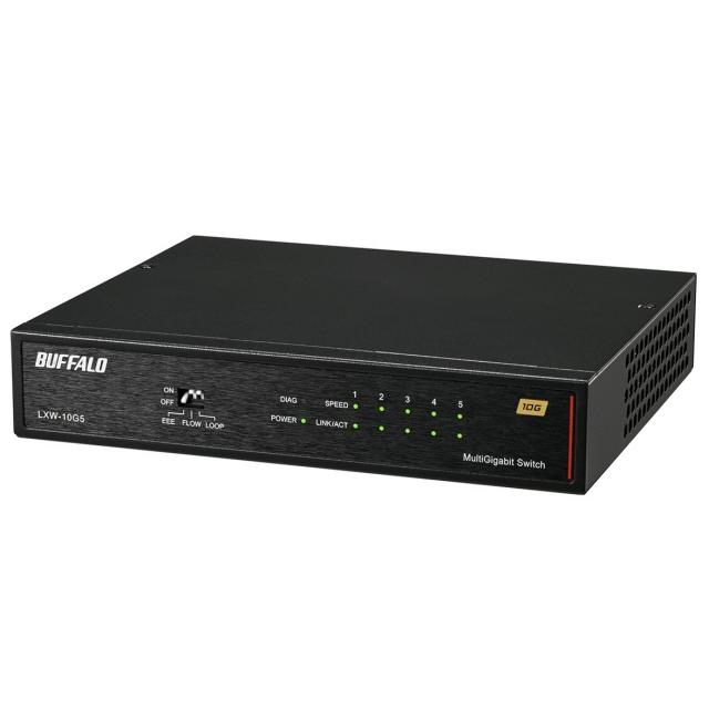 バッファロー スイッチングハブ(ネットワークハブ) LXW-10G5 [ブラック