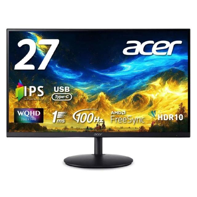 Acer PCモニター・液晶ディスプレイ SH272UEbmiphux [27インチ 黒