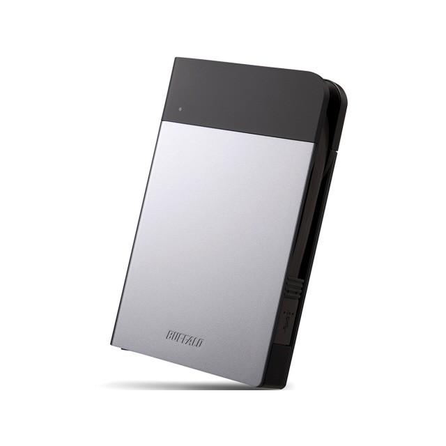 【美品】BUFFAL　HD-PZN2.0U3-S　ポータブルHDD　シルバー MiniStation バッファロー 外付け ハードディスク HD-PZN2.0U3-S